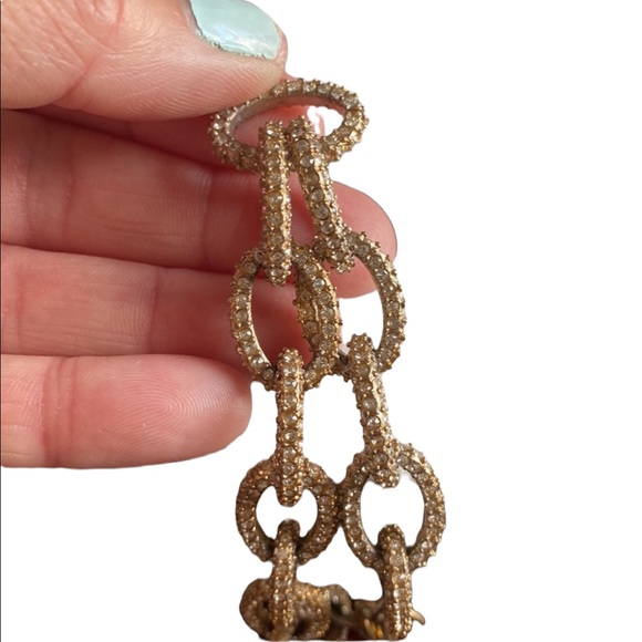 J Crew Rhinestone Vintage Gold Bracelet - Picture 4 of 5